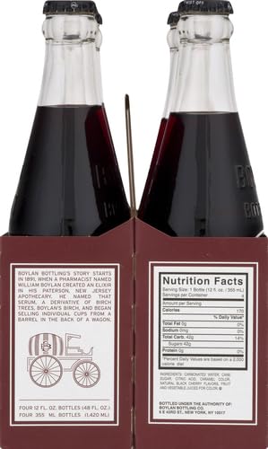 Boylan Bottling Co Black Cherry Soda, Refreshing Flavored Beverage, Perfect for Summer Heat, 12 Fl Oz Bottles, 4 Pack
|