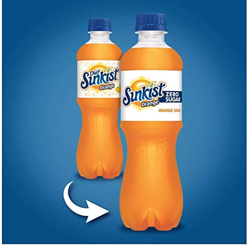 Sunkist Orange Zero Soda 20 oz Bottles for Diet Drinkers on the Go Zero Calories and Sugar
