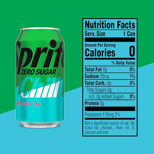 Sprite® Zero Sugar Cherry Lime Soda Cans for Adults on the Go, Summer Picnics, 12 fl oz, 12 Pack  
Sprite® Zero Sugar Ch
