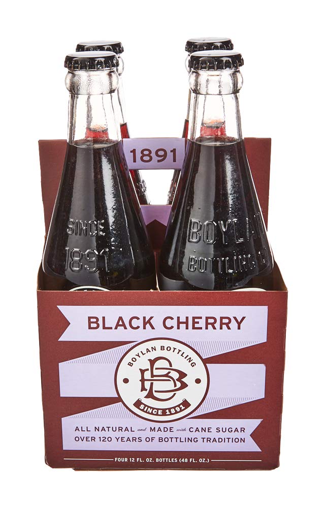 Boylan Bottling Co Black Cherry Soda, Refreshing Flavored Beverage, Perfect for Summer Heat, 12 Fl Oz Bottles, 4 Pack
|