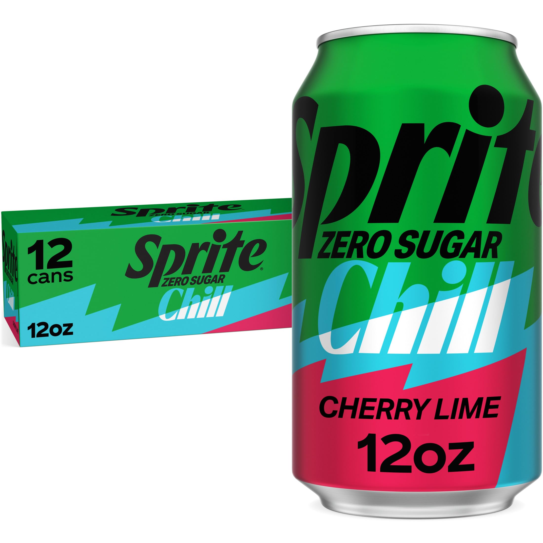Sprite® Zero Sugar Cherry Lime Soda Cans for Adults on the Go, Summer Picnics, 12 fl oz, 12 Pack  
Sprite® Zero Sugar Ch