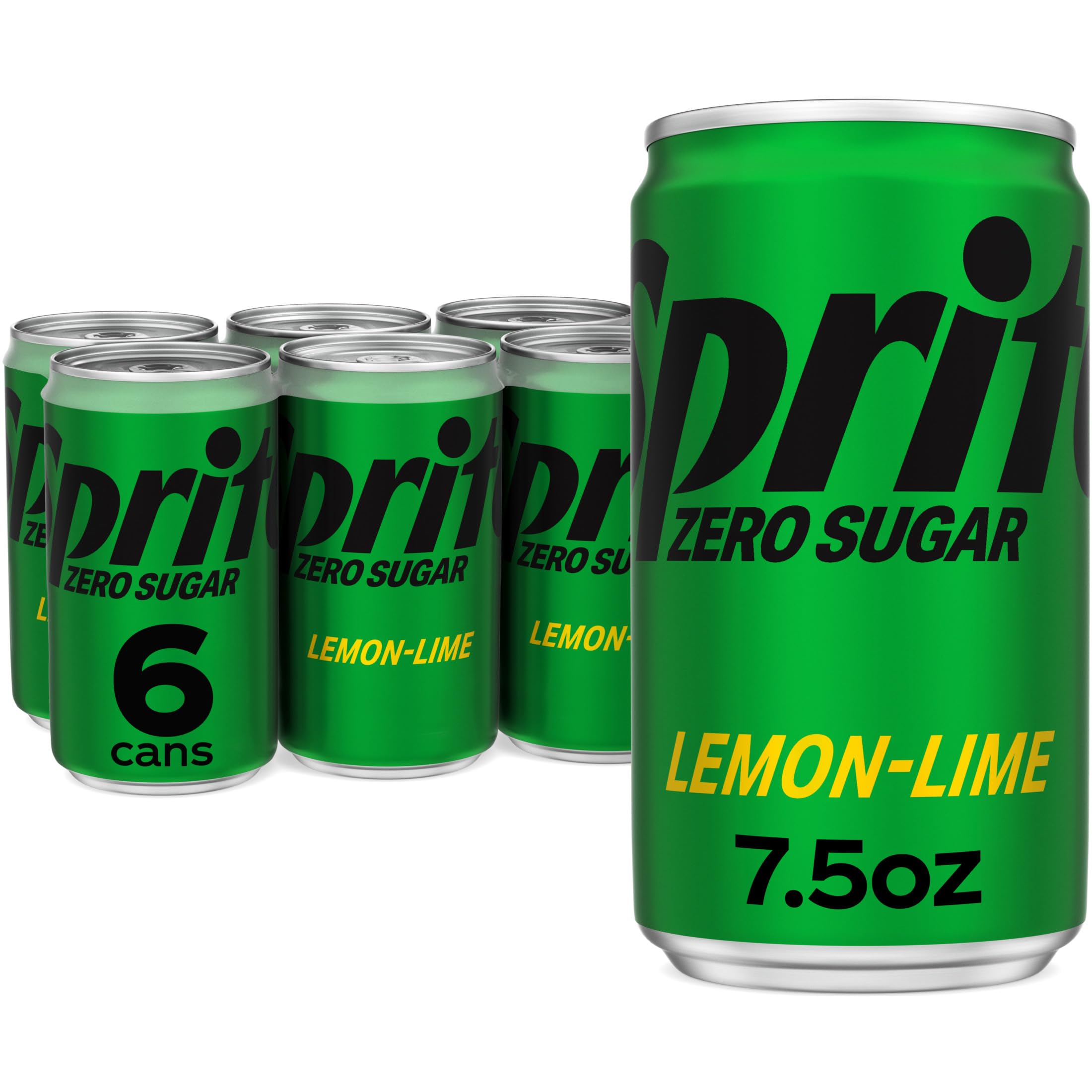 Sprite Zero Zero Sugar Cola 7.5 Fluid Ounce (Pack of 6) Best Selling Zero Sugar Beverage for Kids and Adults on the Go H