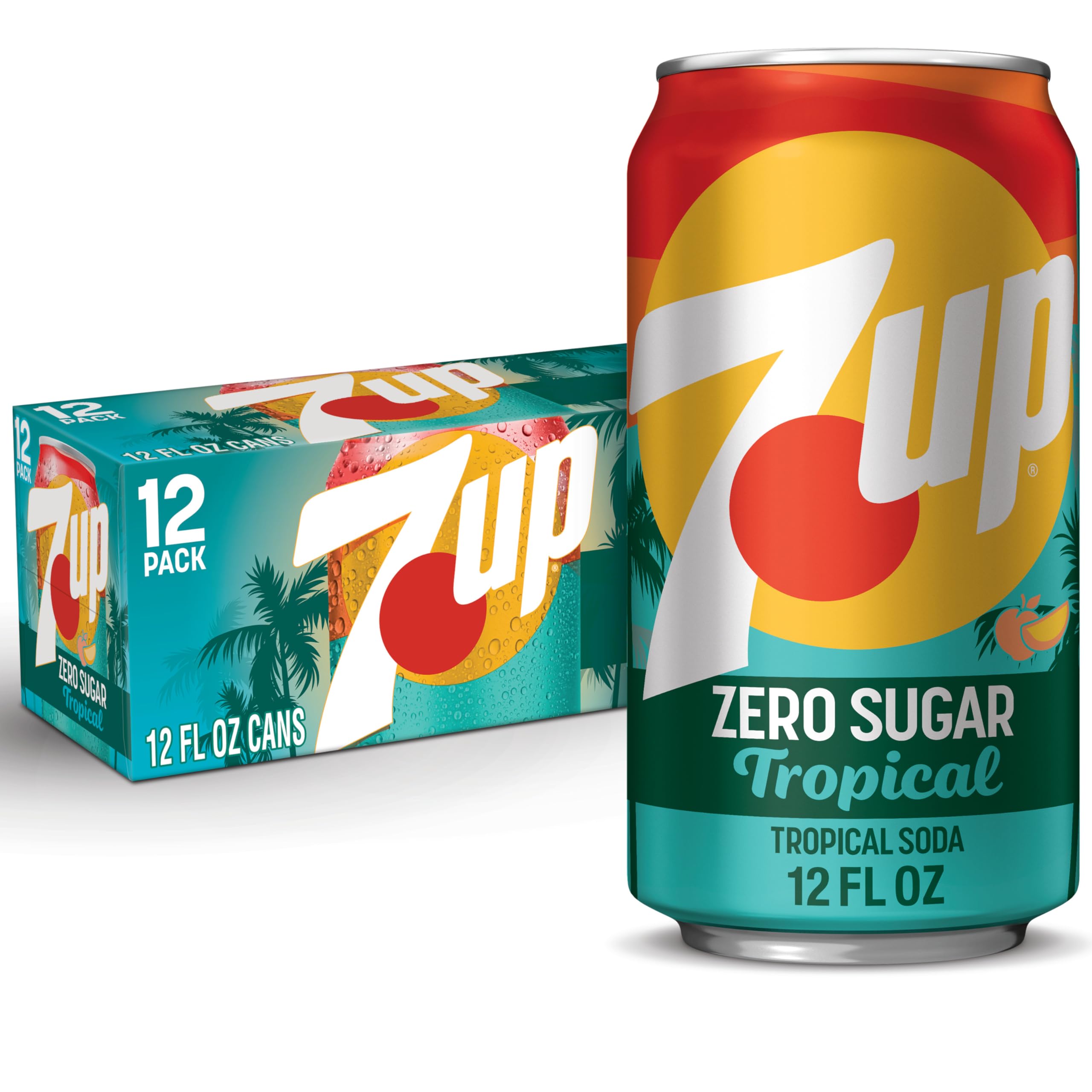 7UP Tropical Zero Sugar Soda for Zero Calorie Snacking on the Go