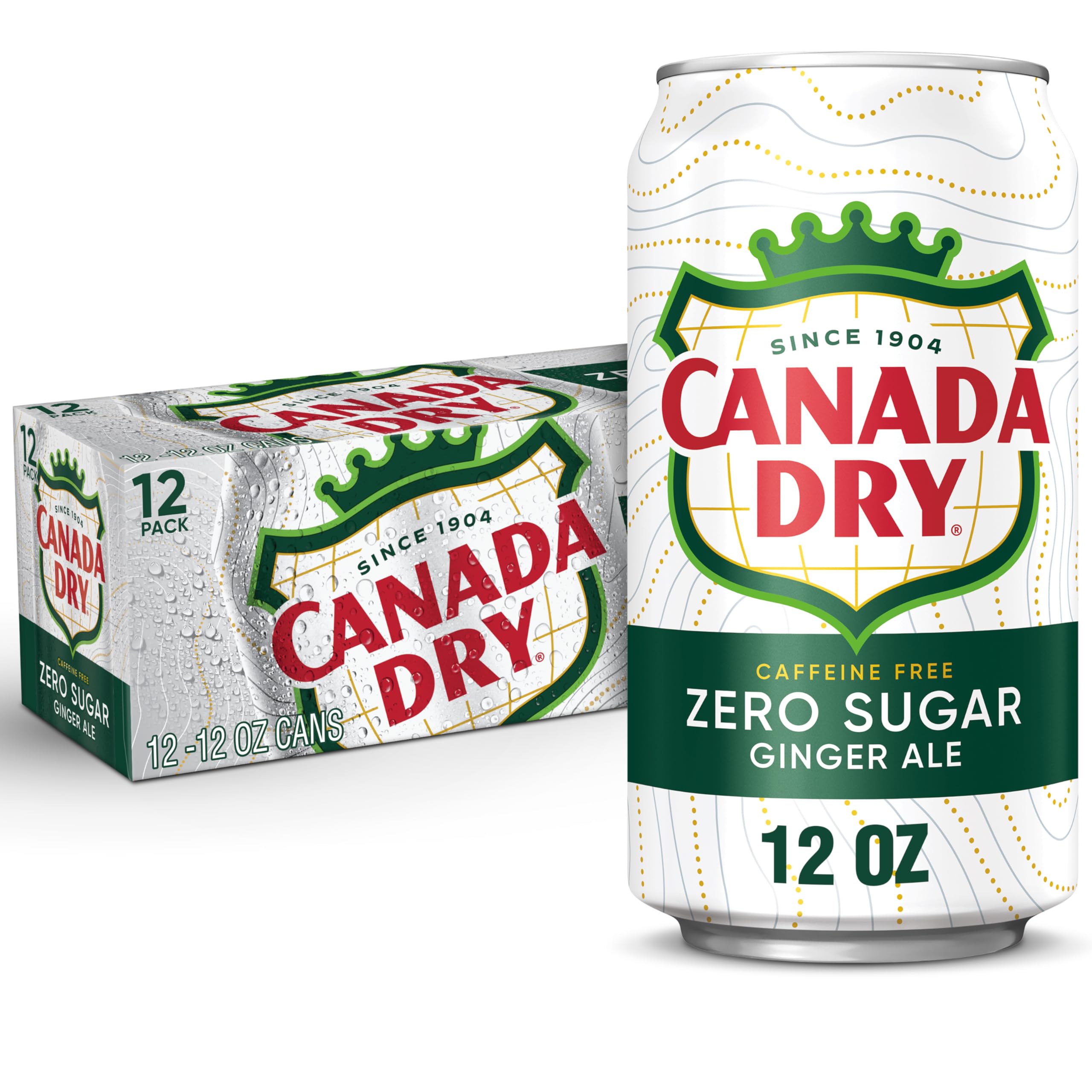 Canada Dry Zero Sugar Ginger Ale Soda - Zero Sugar - 12 fl oz Cans - 12 Pack - Refreshing Ginger Flavor - Non-Alcoholic