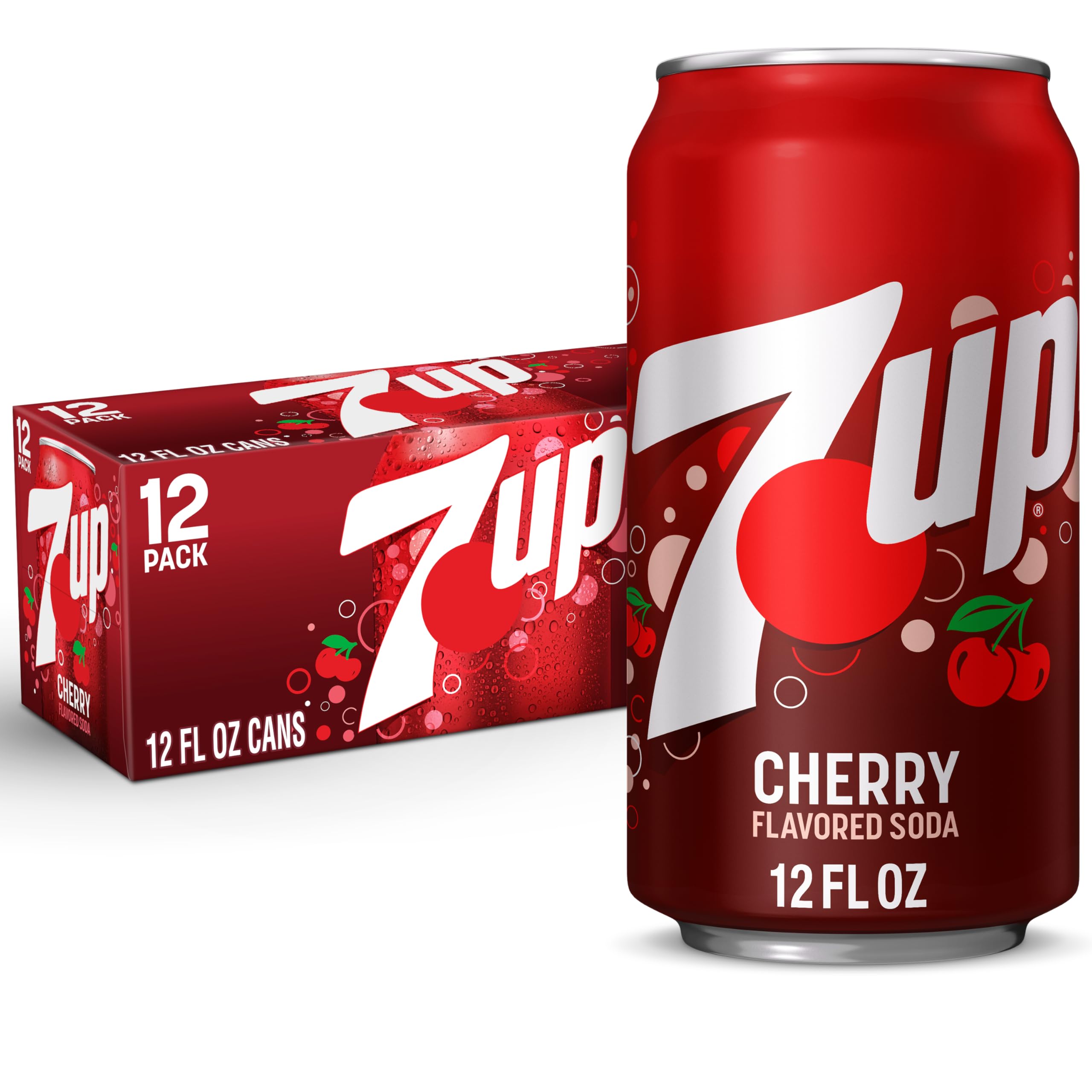 7UP Cherry Flavored Soda for Refreshment on Game Days, 12 fl oz Cans, 12 Pack